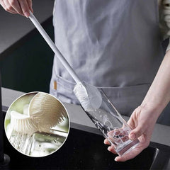 (Pack of 2) Long Handle Silicone Bottle Cup and Jars Cleaning Brush For Home and Outdoor Use